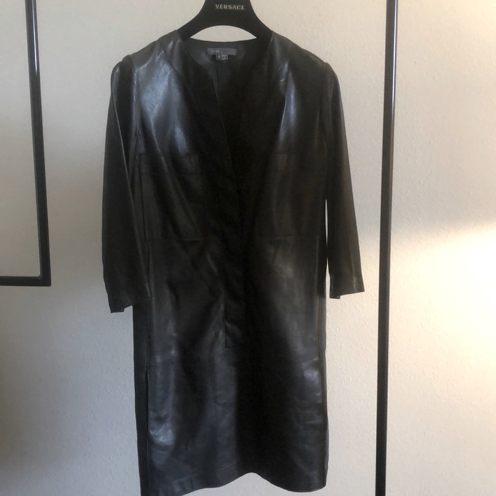 Vince lamb skin navy dress